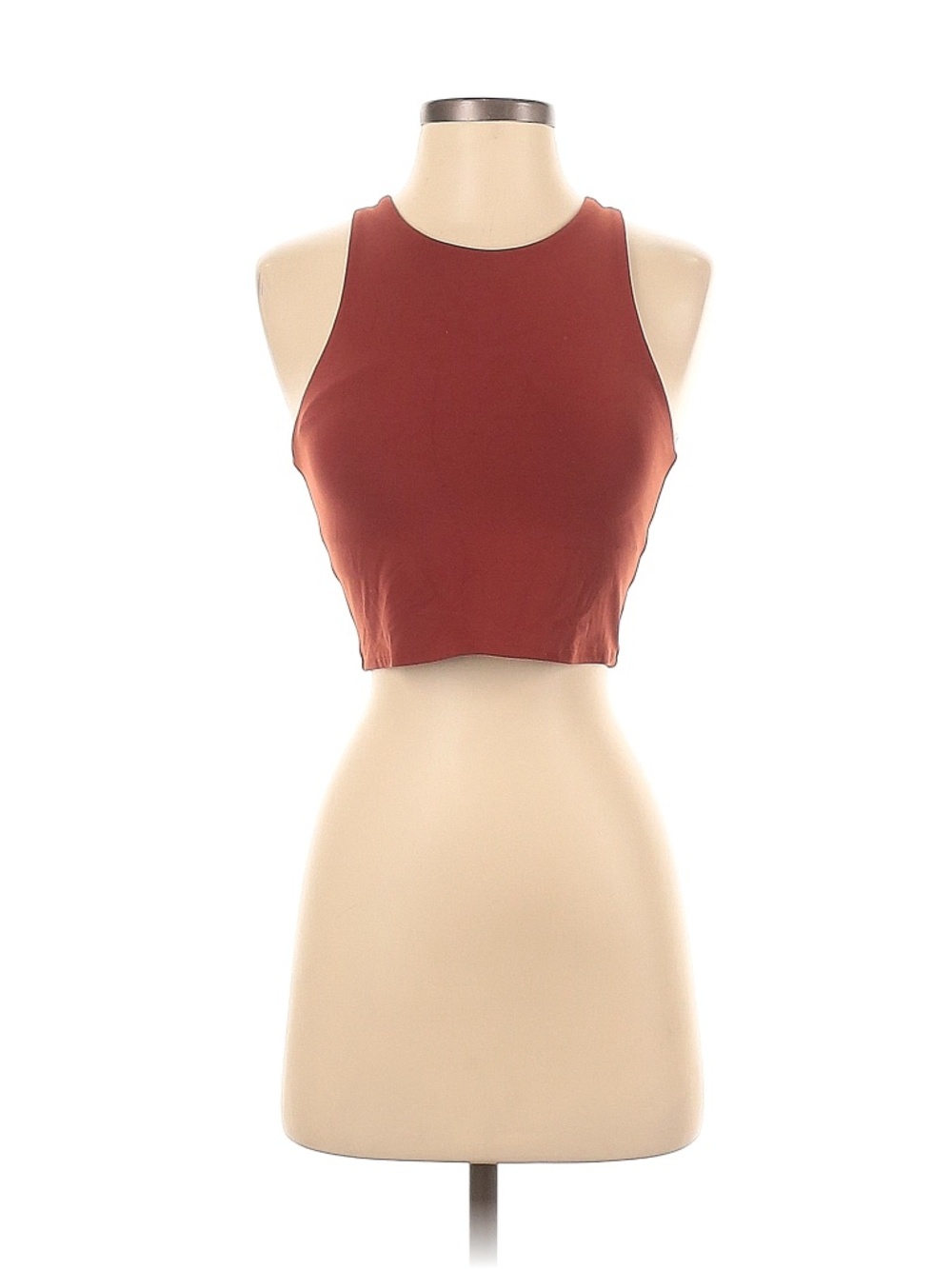 Athleta Rust Orange Cropped Racerback Sports Top